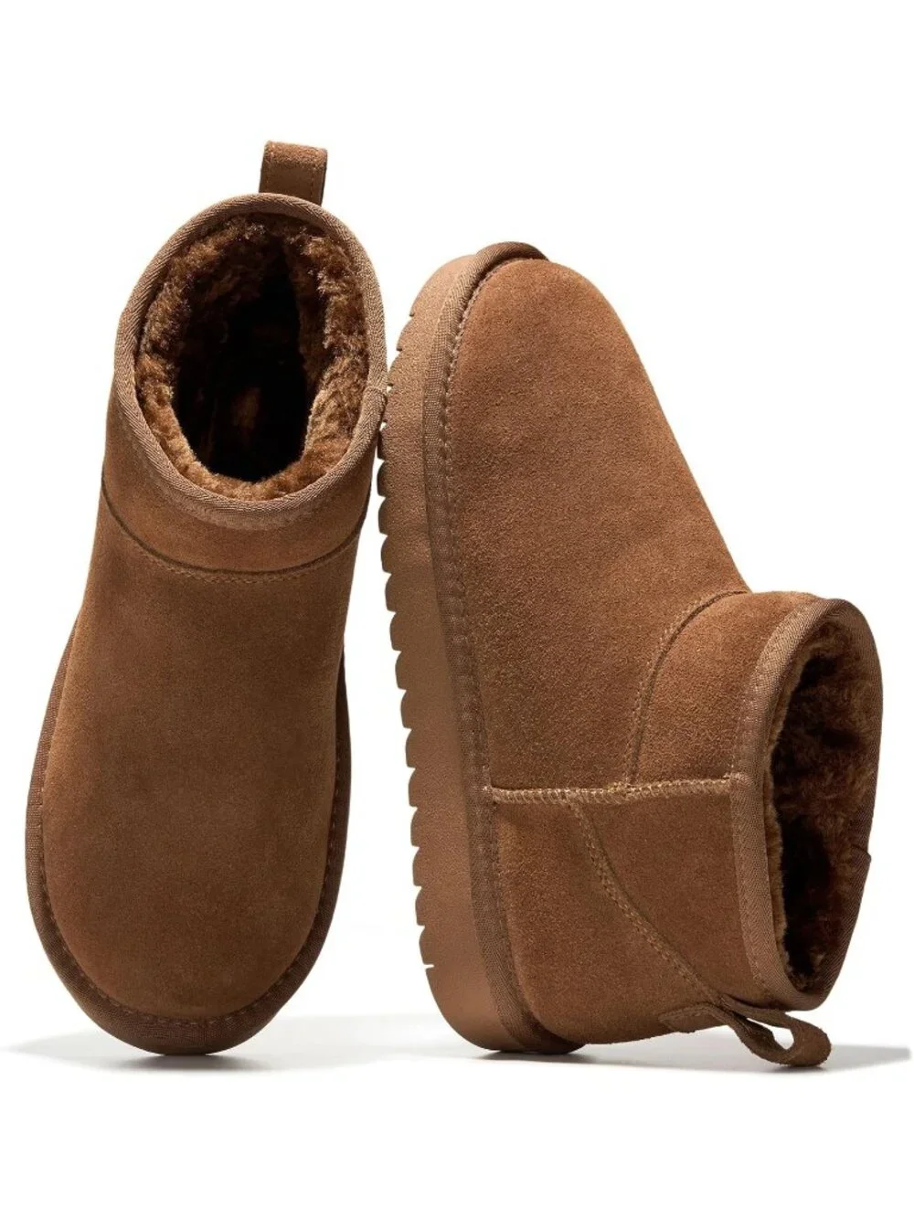 Womens Tobacco Suede Project Cloud Genuine Leather Comfortable Ankle Boots